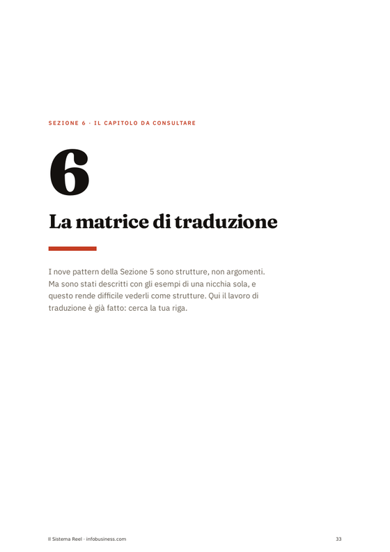 Apertura della sezione matrice di traduzione