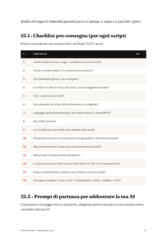 La checklist a 15 controlli prima di girare
